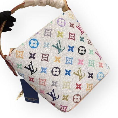 White Monogram Bucket Bag, Pouch, Lock | VIP/GWP