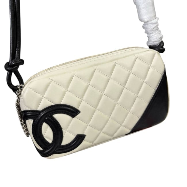 White Black Quilted Cambon Camera Bag w/ Box | VIP/GWP