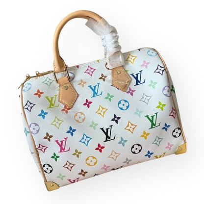 White Multi Monogram Speedy 25 Strap, w/ Box | VIP/GWP