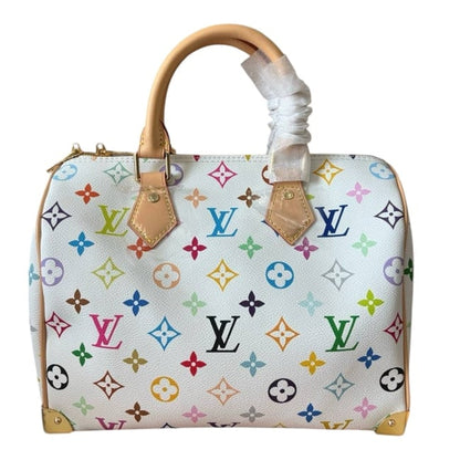 White Multi Monogram Speedy 25 Strap, w/ Box | VIP/GWP