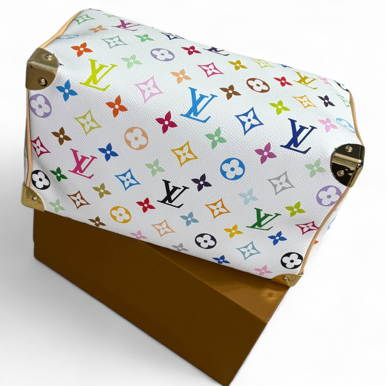 White Multi Monogram Speedy 25 Strap, w/ Box | VIP/GWP