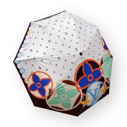White Monogram Multi Floral Umbrella & Storage | VIP/GWP