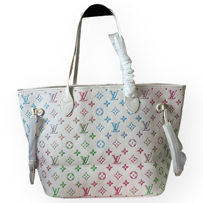 White Gradient Neverfull MM Tote & Removable Pouch | VIP/GWP
