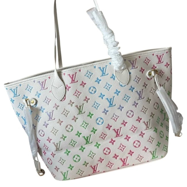 White Gradient Neverfull MM Tote & Removable Pouch | VIP/GWP