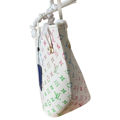 White Gradient Neverfull MM Tote & Removable Pouch | VIP/GWP