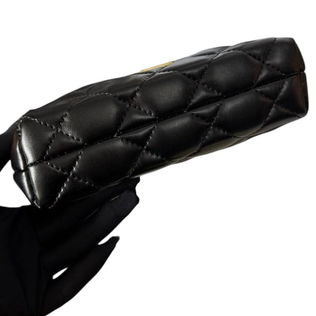 Quilted Black Gold Mini Shopping Bag w/ Box | VIP/GWP