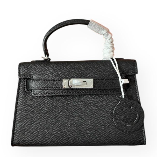 Black Silver Mini Kelly Birkin Bag w/ Box | VIP/GWP