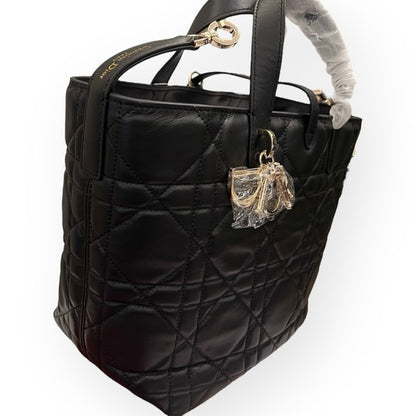 Christian VIP Black Gold Cannage Bag w/ Box | VIP/GWP