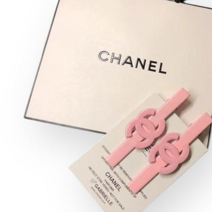 2Pc Set Pink Pink CC Long Rectangle Hair Clips | Beaute
