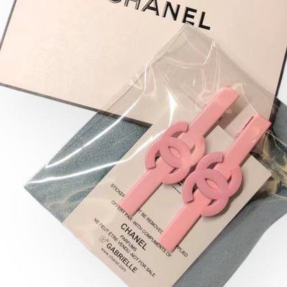 2Pc Set Pink Pink CC Long Rectangle Hair Clips | Beaute