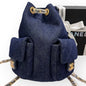Quilted Dark Denim Gold Side Pockets BB Bag | VIP/GWP