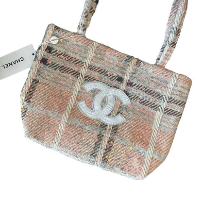 Coral Pink Tweed Detailed Logo U.L Tote | VIP/GWP
