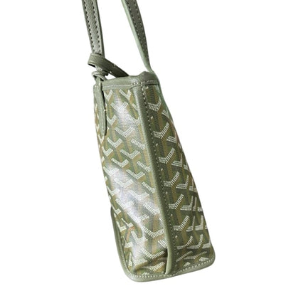 Green Sig Print Mini Tote, Removable Pouch | VIP/GWP