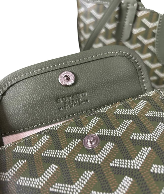 Green Sig Print Mini Tote, Removable Pouch | VIP/GWP