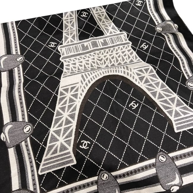 Black White Eiffel Tower Print Scarf | VIP/GWP