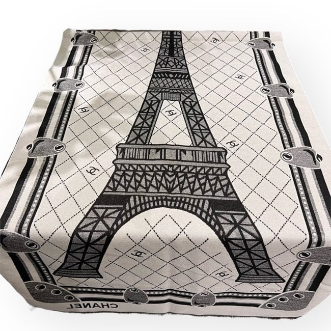 Black White Eiffel Tower Print Scarf | VIP/GWP