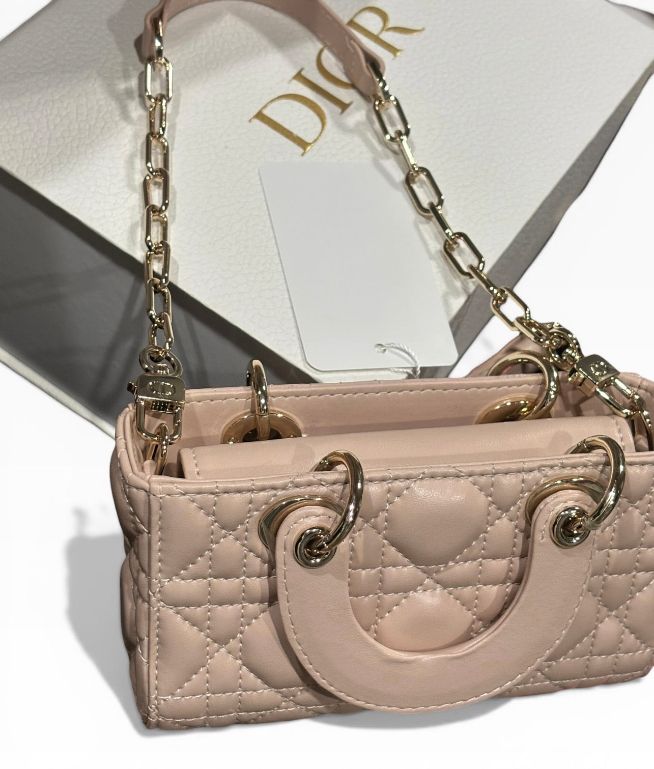 Christian Small Beige Lady D-Joy Bag w/ Box | VIP/GWP