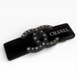 Black Rhinestone CC Wide Rectangle Hair Clips | Beaute