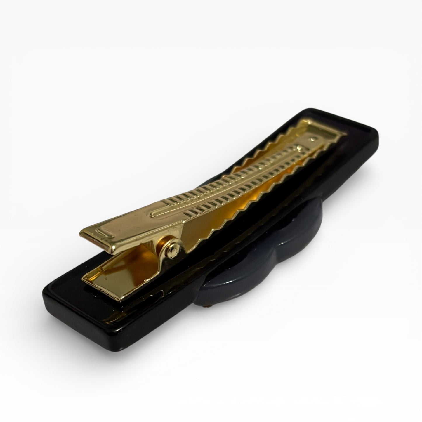 Black Rhinestone CC Wide Rectangle Hair Clips | Beaute