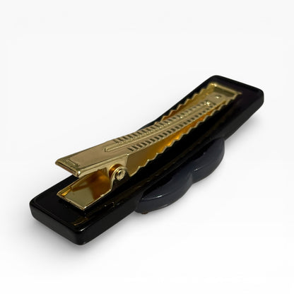 Black Rhinestone CC Wide Rectangle Hair Clips | Beaute