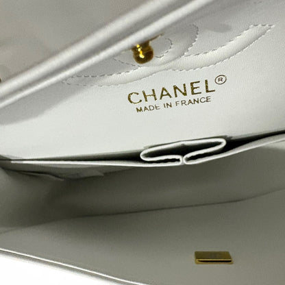 Double Flap Beige Gold Bag w/ Box | VIP/GWP