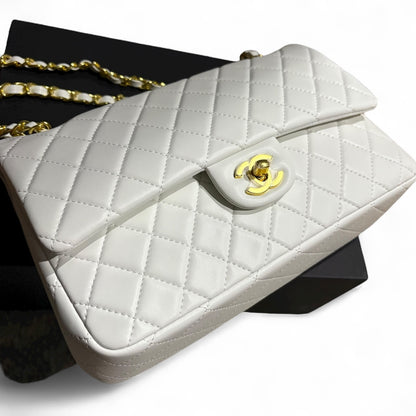 Double Flap Beige Gold Bag w/ Box | VIP/GWP