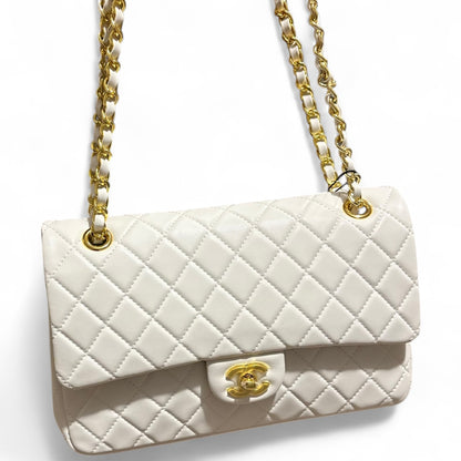 Double Flap Beige Gold Bag w/ Box | VIP/GWP