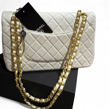 Double Flap Beige Gold Bag w/ Box | VIP/GWP