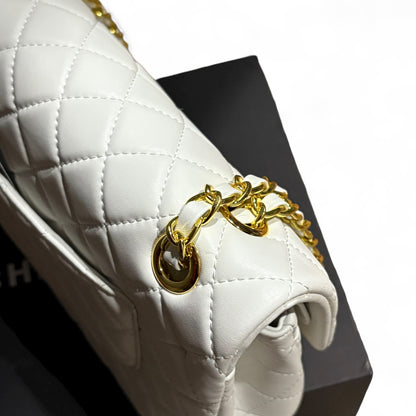 Double Flap Beige Gold Bag w/ Box | VIP/GWP