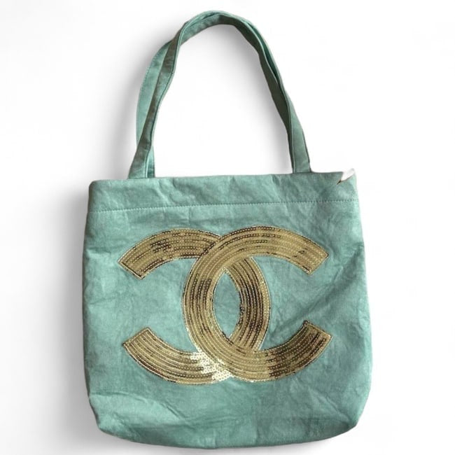 Sea Foam Green Sequin CC Double Handle Tote | VIP/GWP