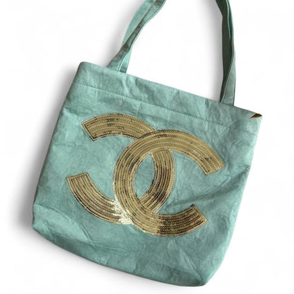 Sea Foam Green Sequin CC Double Handle Tote | VIP/GWP