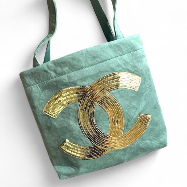 Sea Foam Green Sequin CC Double Handle Tote | VIP/GWP