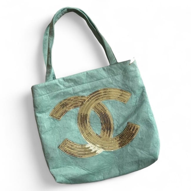 Sea Foam Green Sequin CC Double Handle Tote | VIP/GWP