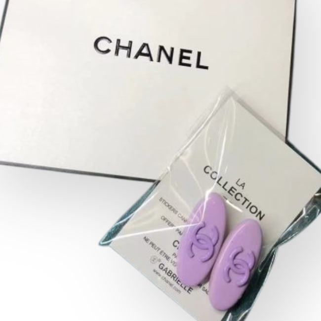 2Pc Purple Purple CC Logo Oval Hair Clips | Beaute