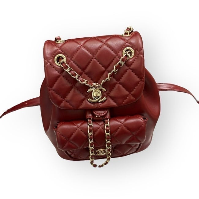 Deep Red Quilted Duma Backpack w/ Box | VIP/GWP