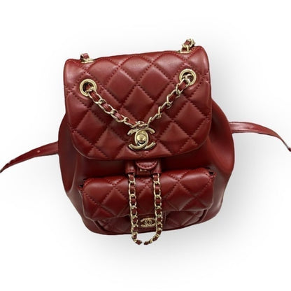 Deep Red Quilted Duma Backpack w/ Box | VIP/GWP