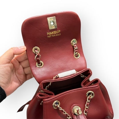 Deep Red Quilted Duma Backpack w/ Box | VIP/GWP
