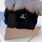 Black Faux Fur Tote With Pearl Detail | VIP/GWP