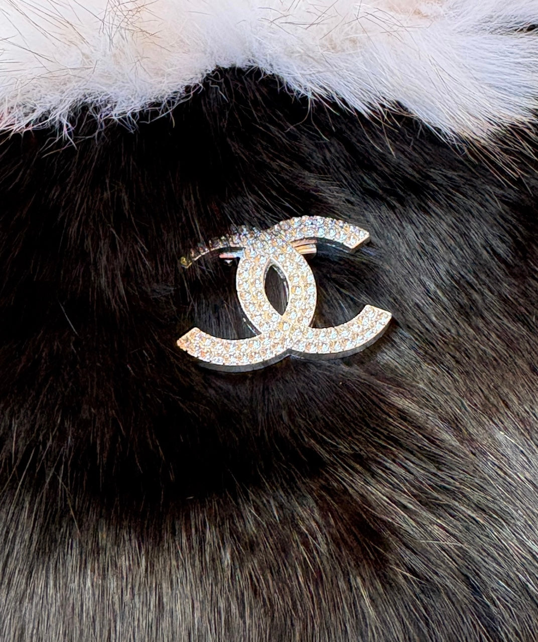 Black Faux Fur Tote With Pearl Detail | VIP/GWP