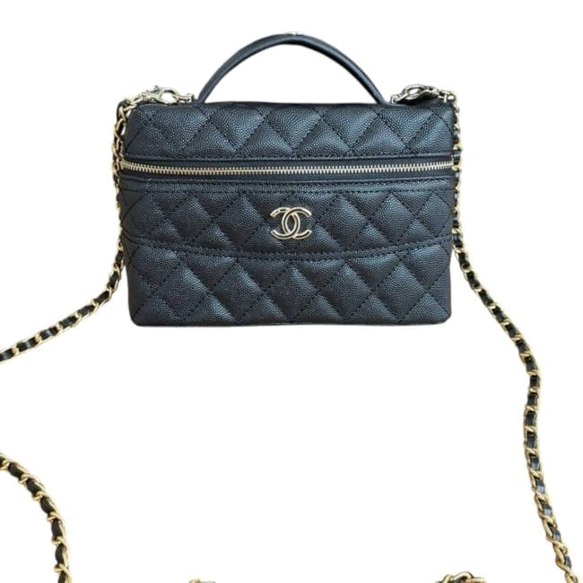 Black Gold Quilted Front Logo Long Vanity | VIP/GWP