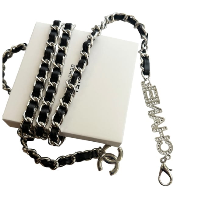 Adjustable Belt Black & Silver Rhinestone Covered | VIP/GWP