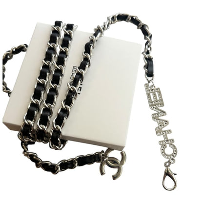 Adjustable Belt Black & Silver Rhinestone Covered | VIP/GWP