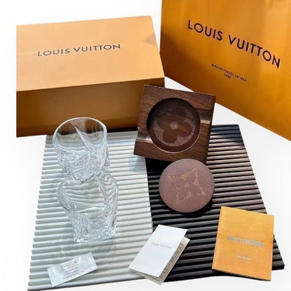 5Pc Custom Glass Monogram Coaster Set w/ Box | VIP/GWP