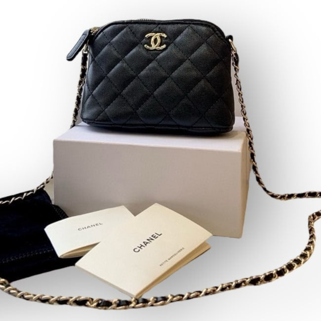 Black Quilted Mini Clutch With Chain Bag | VIP/GWP