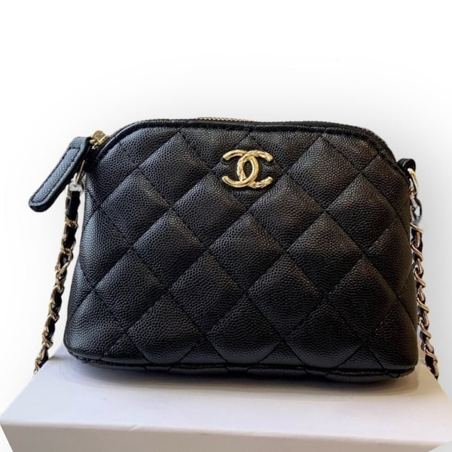 Black Quilted Mini Clutch With Chain Bag | VIP/GWP