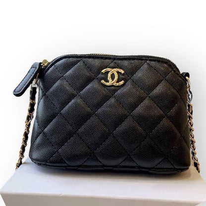 Black Quilted Mini Clutch With Chain Bag | VIP/GWP