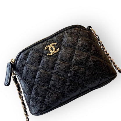 Black Quilted Mini Clutch With Chain Bag | VIP/GWP