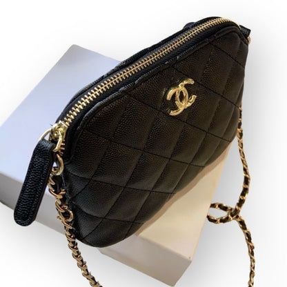 Black Quilted Mini Clutch With Chain Bag | VIP/GWP