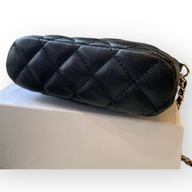 Black Quilted Mini Clutch With Chain Bag | VIP/GWP