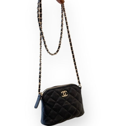 Black Quilted Mini Clutch With Chain Bag | VIP/GWP
